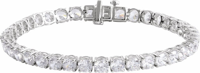 Sterling Silver 12 CTW Lab-Grown Diamond Line 7" Bracelet