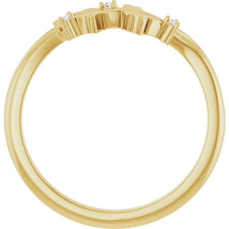 14K Yellow Gold .015 CTW Natural Diamond Floral Ring