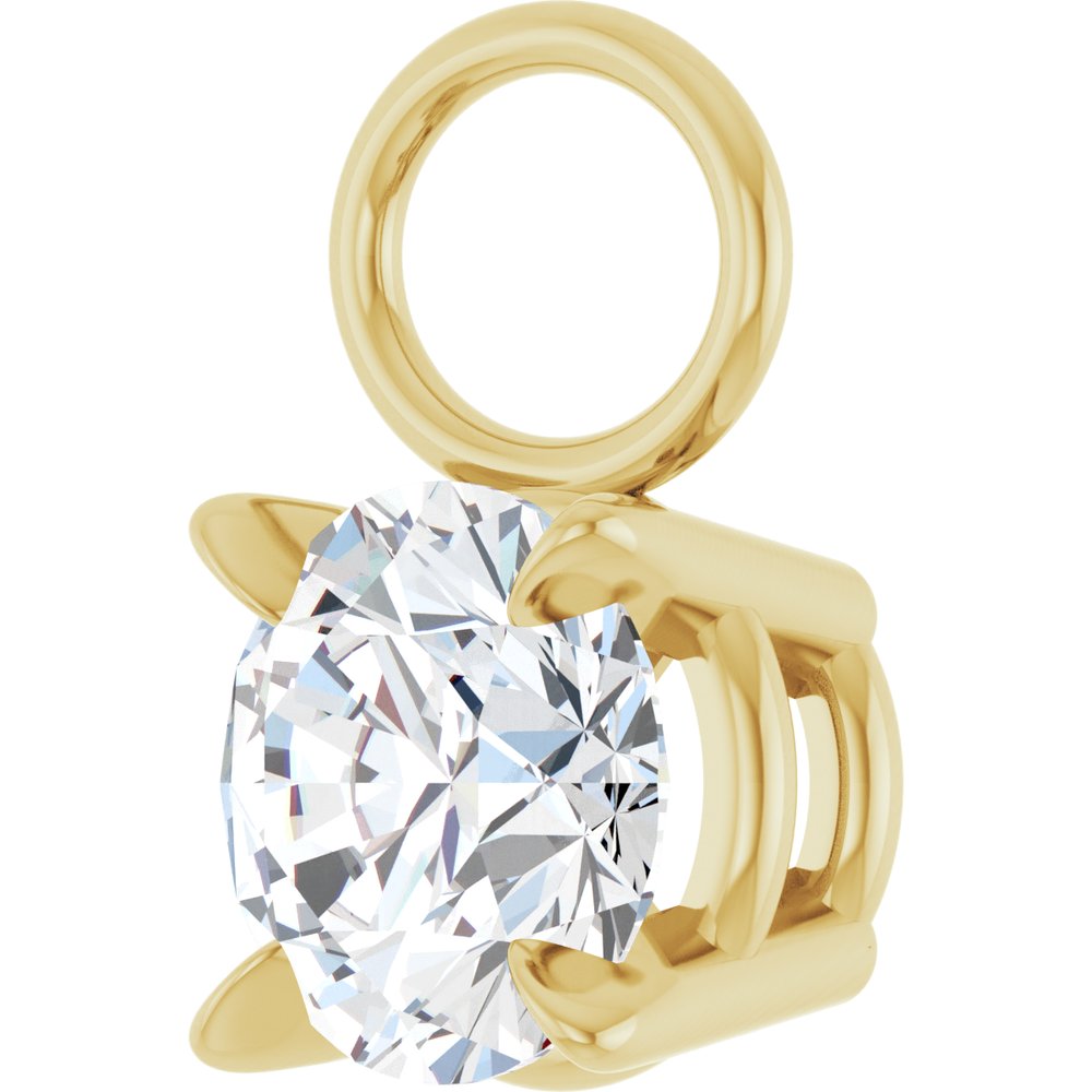 14K Yellow 1/2 CT Lab-Grown Diamond Hoop Dangle