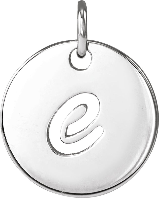 Sterling Silver Script Initial E Pendant