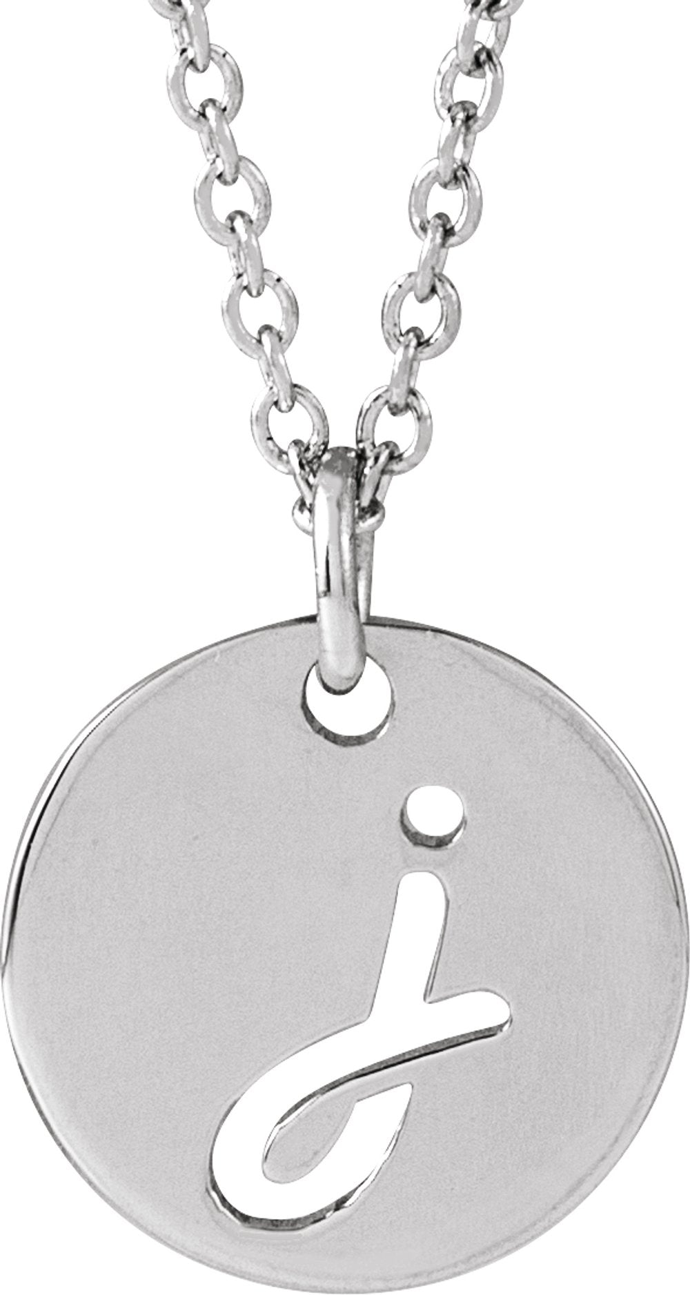 Sterling Silver Script Initial J 16-18" Necklace 