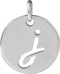 Sterling Silver Script Initial J Pendant