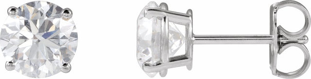 14K White Gold 2 CTW Lab-Grown Diamond Earrings