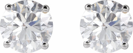 14K White Gold 2 CTW Lab-Grown Diamond Earrings