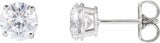 14K White 4 CTW Lab-Grown Diamond Stud Earrings