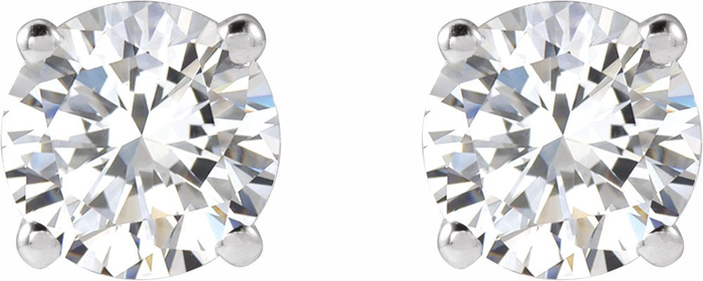 14K White 1 CTW Lab-Grown Diamond Stud Earrings