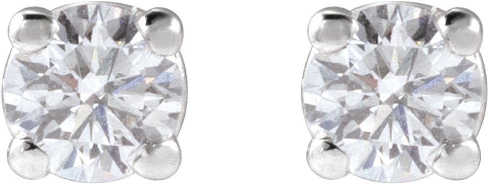 14K White 1/5 CTW Lab-Grown Dimaond Stud Earrings