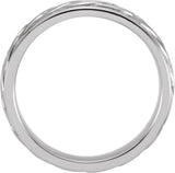 14K White Gold 5 mm Hand-Woven Comfort-Fit Flat Band  Size 8