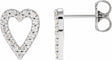 Sterling Silver 1/4 CTW Natural Diamond Heart Earrings