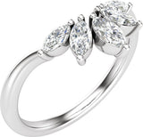 14K White Gold 3/8 CTW Natural Diamond Contour Band