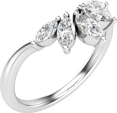 14K White Gold 3/8 CTW Lab-Grown Diamond Contour Band