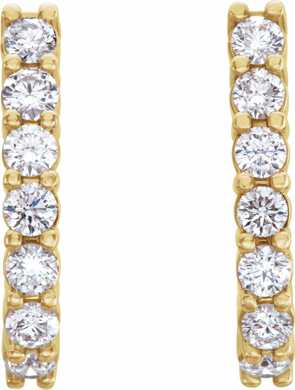 14K Yellow 3/4 CTW Lab-Grown Diamond J-Hoop Earrings