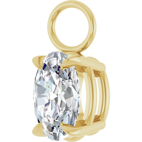 14K Yellow 3/4 CT Lab-Grown Diamond Hoop Dangle