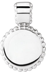 Sterling Silver Engravable Beaded Disc Pendant