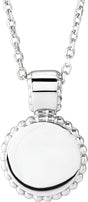 Sterling Silver Engravable Beaded Disc 16-18" Necklace