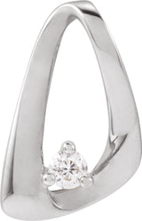 14K White .05 CTW Natural Diamond Freeform Pendant