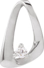 14K White .05 CTW Natural Diamond Freeform Pendant