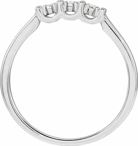 14K White Gold 1/6 CTW Natural Diamond Three-Stone Ring