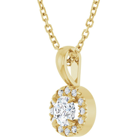 14K Yellow Gold 4 mm Natural Diamond & .05 CTW Natural Diamond 16-18" Necklace  