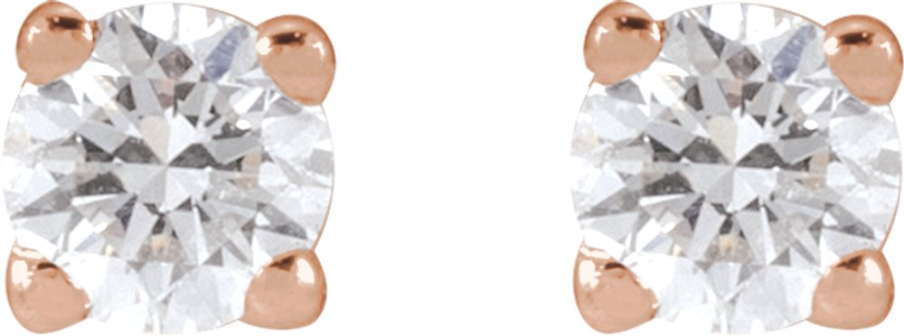 14K Rose Gold 1/8 CTW Lab-Grown Diamond Earrings