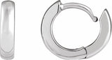 14K White Gold Hinged 12 mm Hoop Earrings
