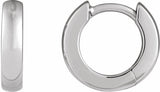 14K White Hinged 12 mm Hoop Earrings