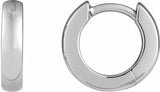 14K White Gold Hinged 12 mm Hoop Earrings
