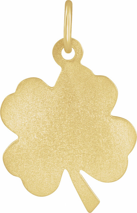14K Yellow Gold 18x14 mm Four-Leaf Clover Charm/Pendant