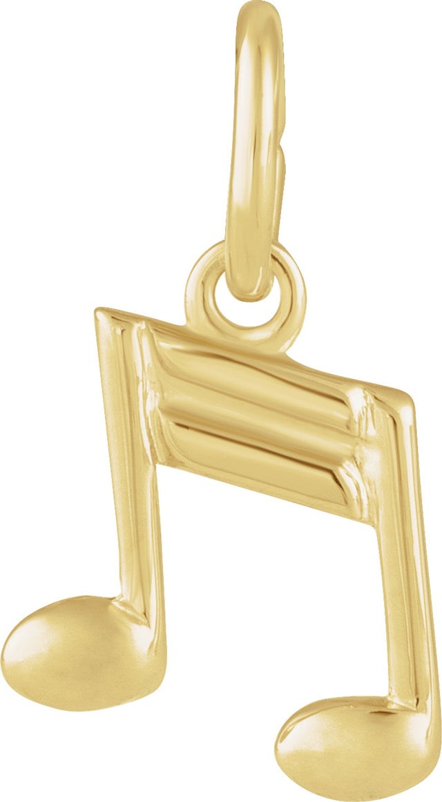 14K Yellow Musical Note Charm