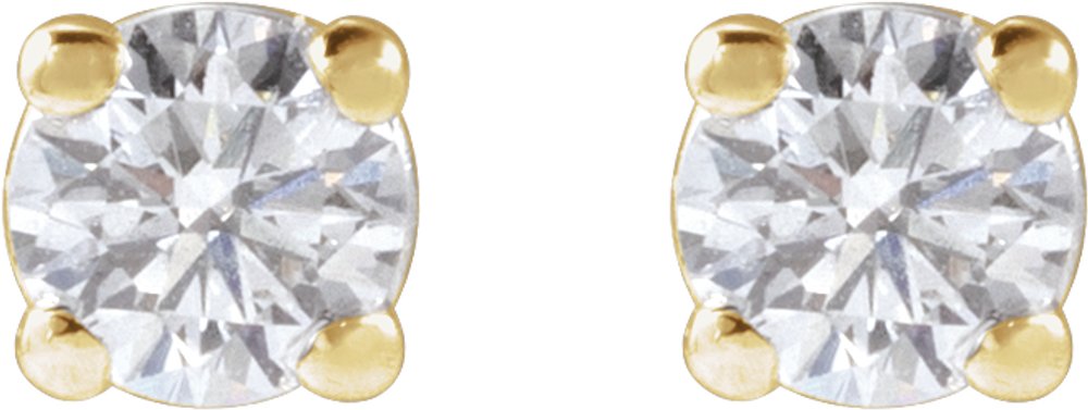 14K Yellow 1/5 CTW Lab-Grown Dimaond Stud Earrings