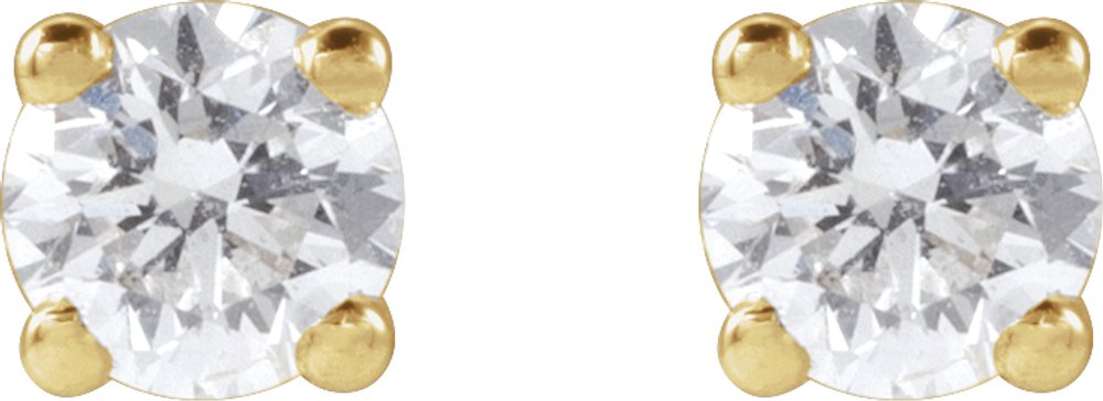 14K Yellow 1/4 CTW Lab-Grown Diamond Stud Earrings