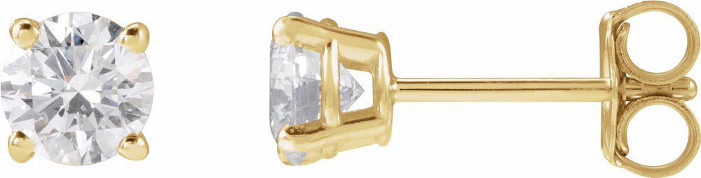 14K Yellow 3/4 CTW Lab-Grown Diamond Stud Earrings