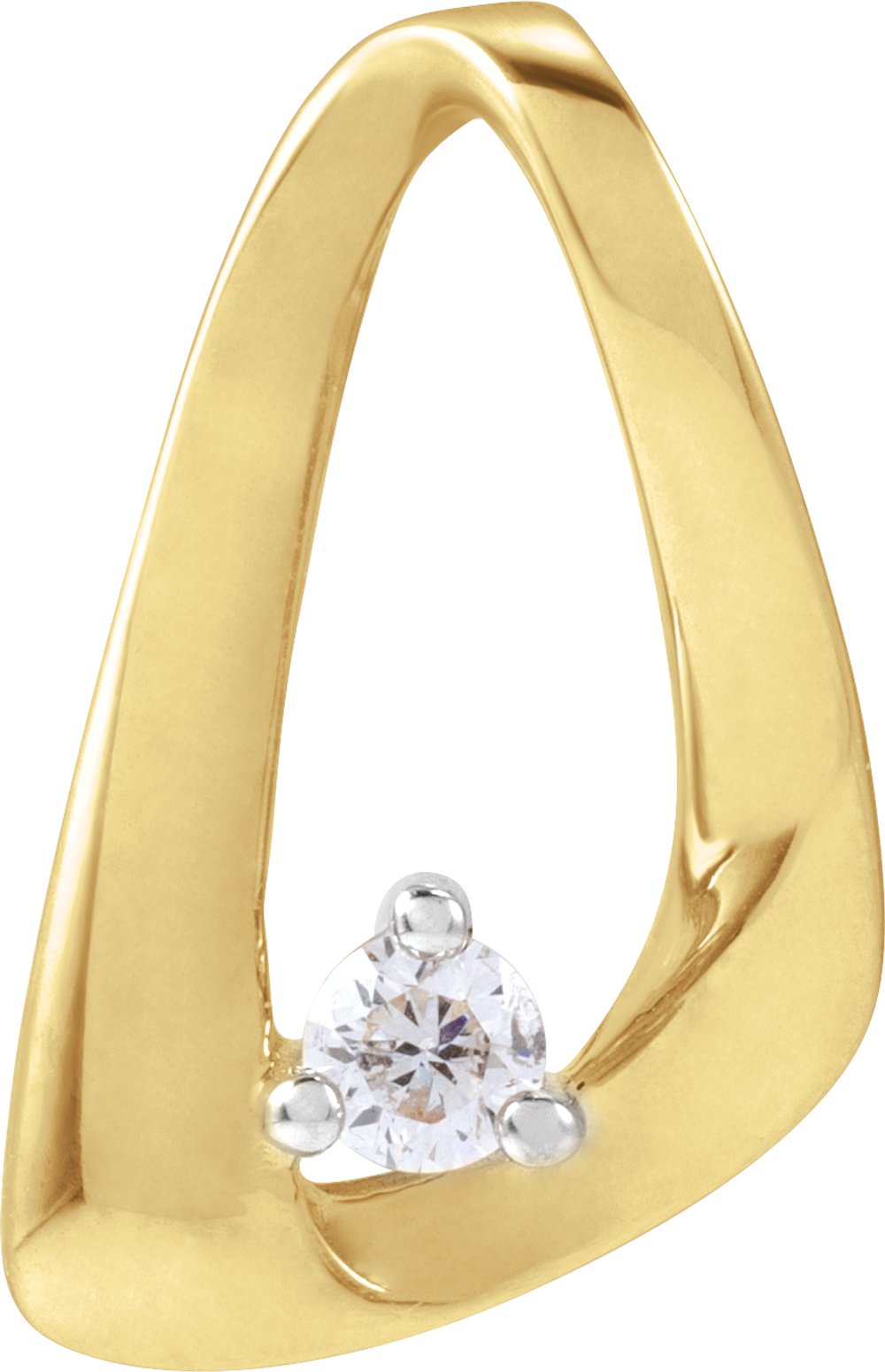 14K Yellow Gold .05 CTW Natural Diamond Freeform Pendant