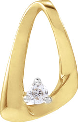 14K Yellow Gold .05 CTW Natural Diamond Freeform Pendant