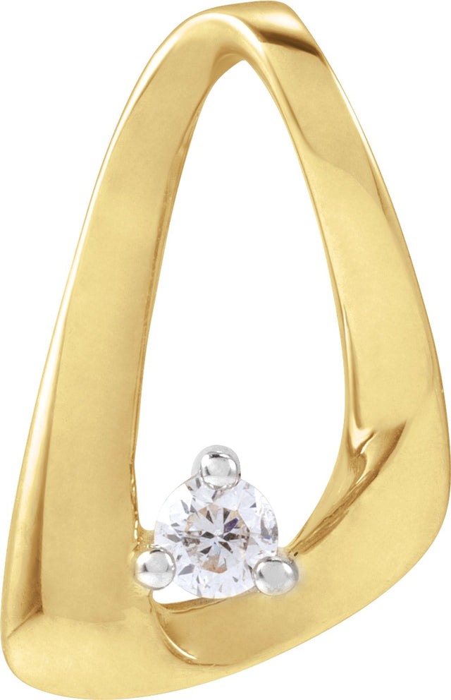 14K Yellow Gold .05 CTW Natural Diamond Freeform Pendant