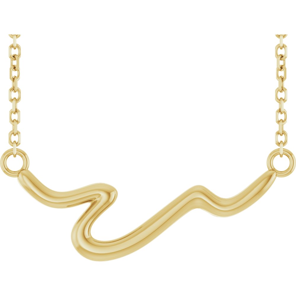 14K Yellow Freeform Bar 16" Necklace