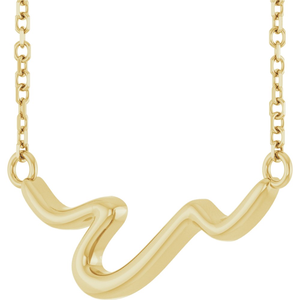 14K Yellow Freeform Bar 16" Necklace