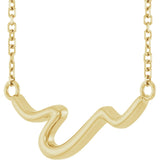 14K Yellow Freeform Bar 16" Necklace