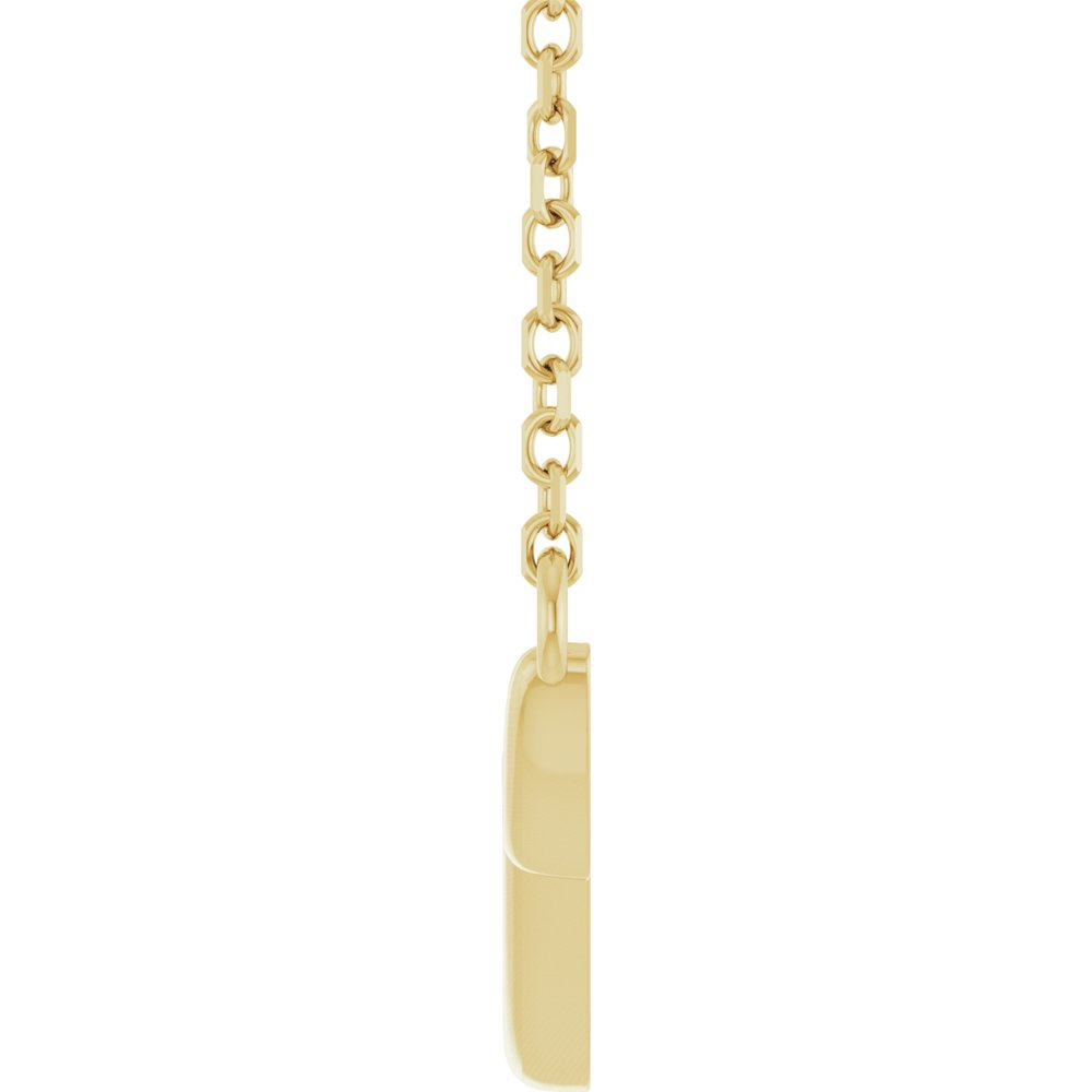 14K Yellow Freeform Bar 16" Necklace