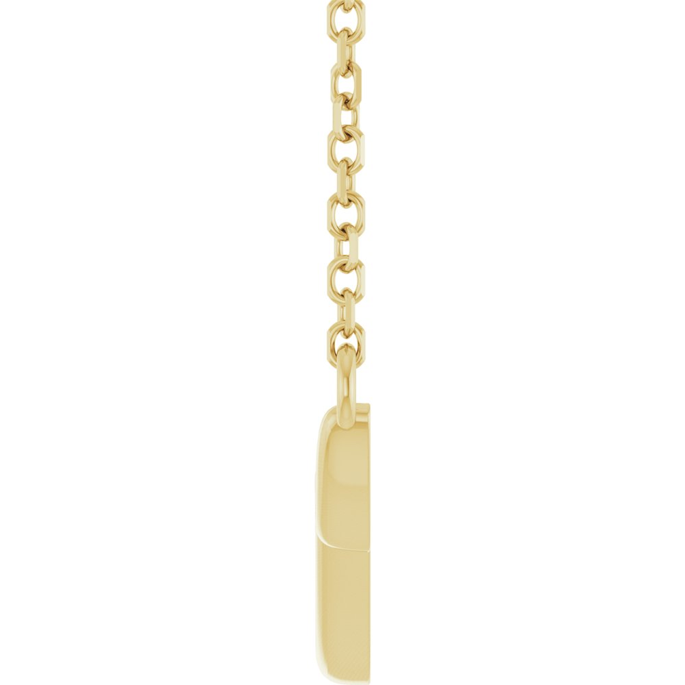 14K Yellow Freeform Bar 16" Necklace