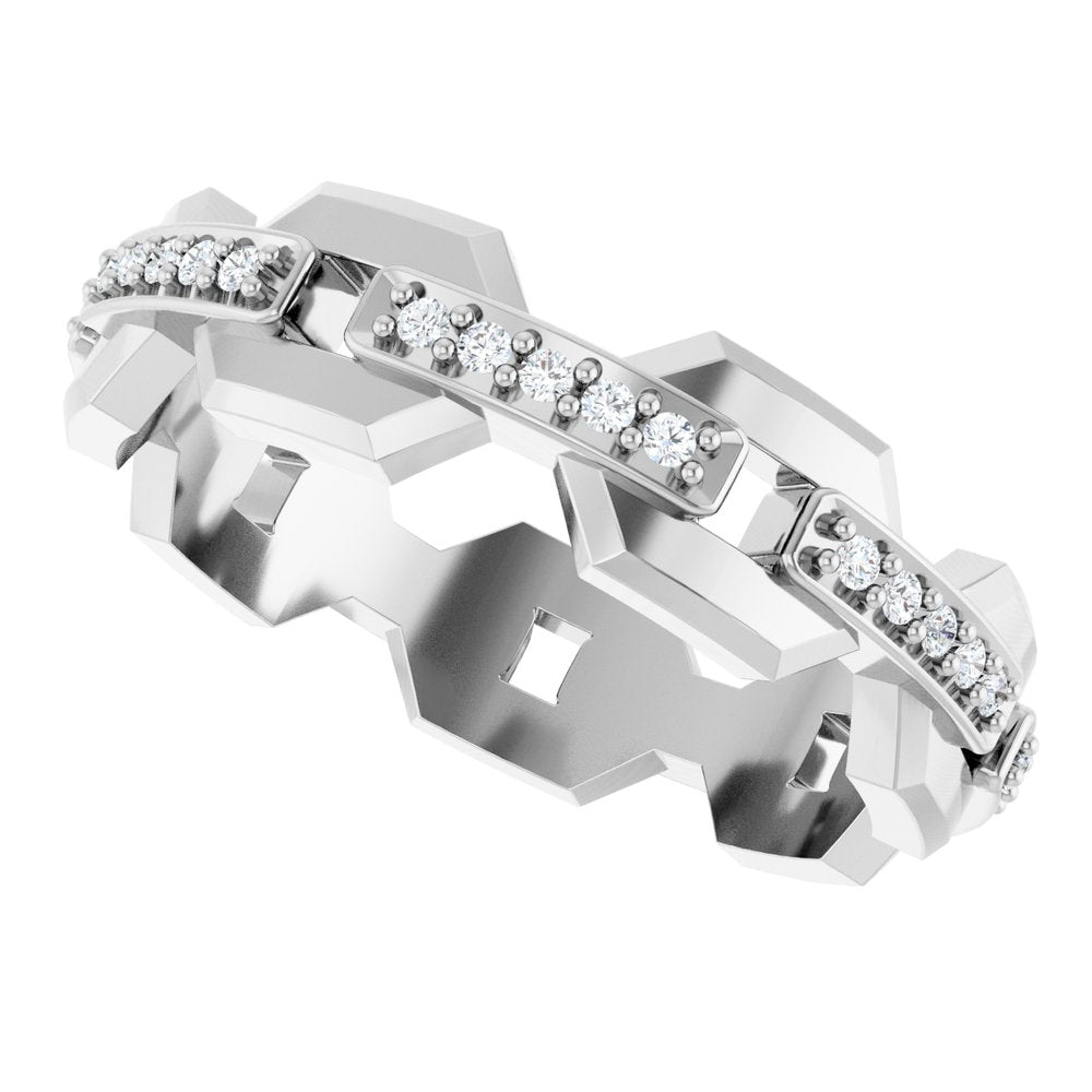 14K White 1/5 CTW Natural Diamond Band