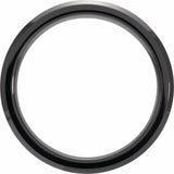 Black Ceramic 6 mm Beveled-Edge Antler Wood Inlay Comfort-Fit Band