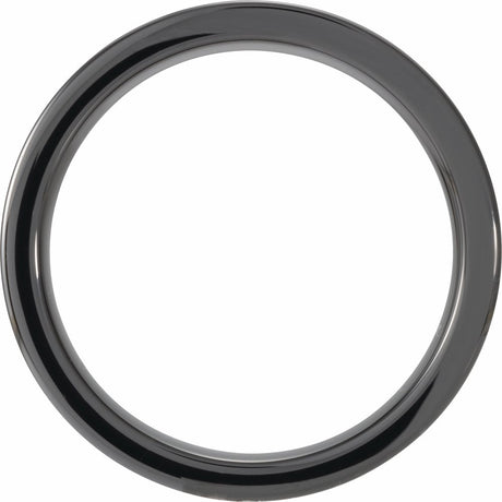 Black Ceramic KOA Wood Inlay 8 mm Comfort-Fit Flat Band