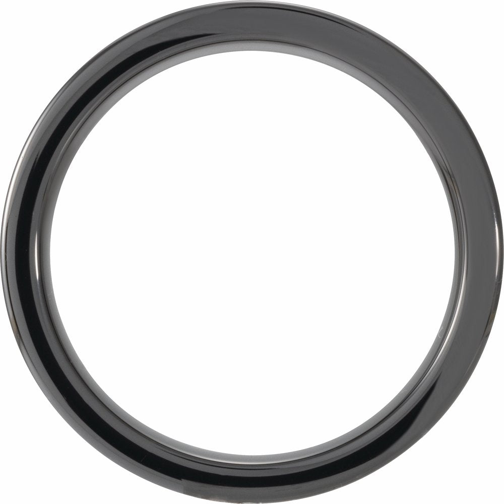 Black Ceramic KOA Wood Inlay 8 mm Comfort-Fit Flat Band Size 9