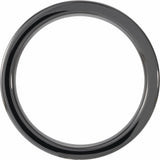 Black Ceramic KOA Wood Inlay 8 mm Comfort-Fit Flat Band Size 9