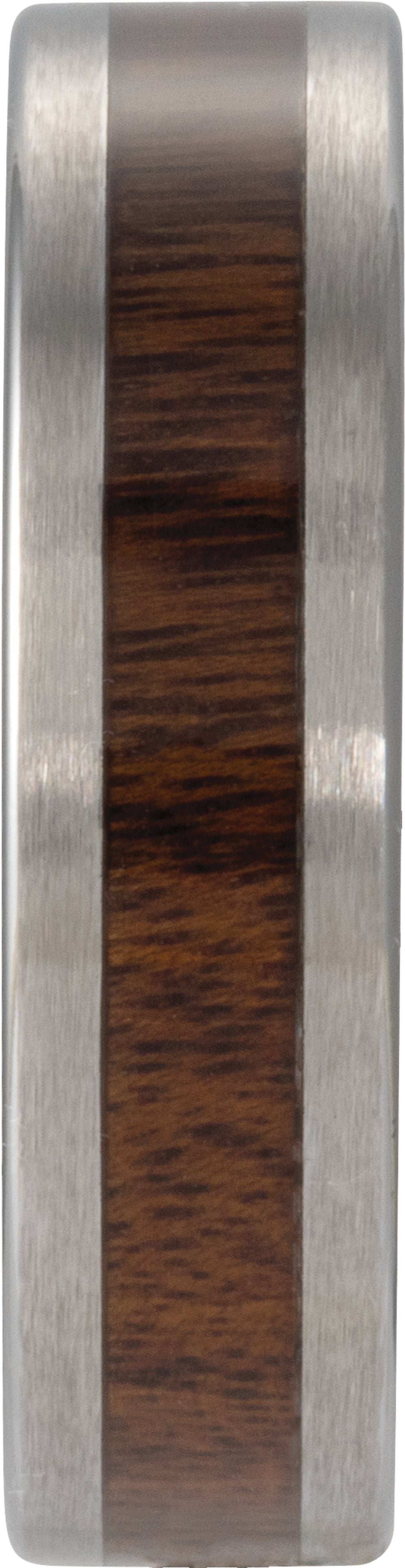 Tungsten Texas Ebony Wood Inlay 8 mm Comfort-Fit Flat Band Size 8