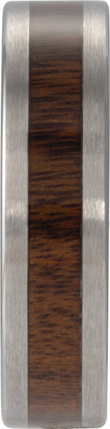 Tungsten Texas Ebony Wood Inlay 8 mm Comfort-Fit Flat Band Size 8