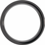 Black Ceramic Antler Wood Inlay 6 mm Comfort-Fit Flat Band Size 9