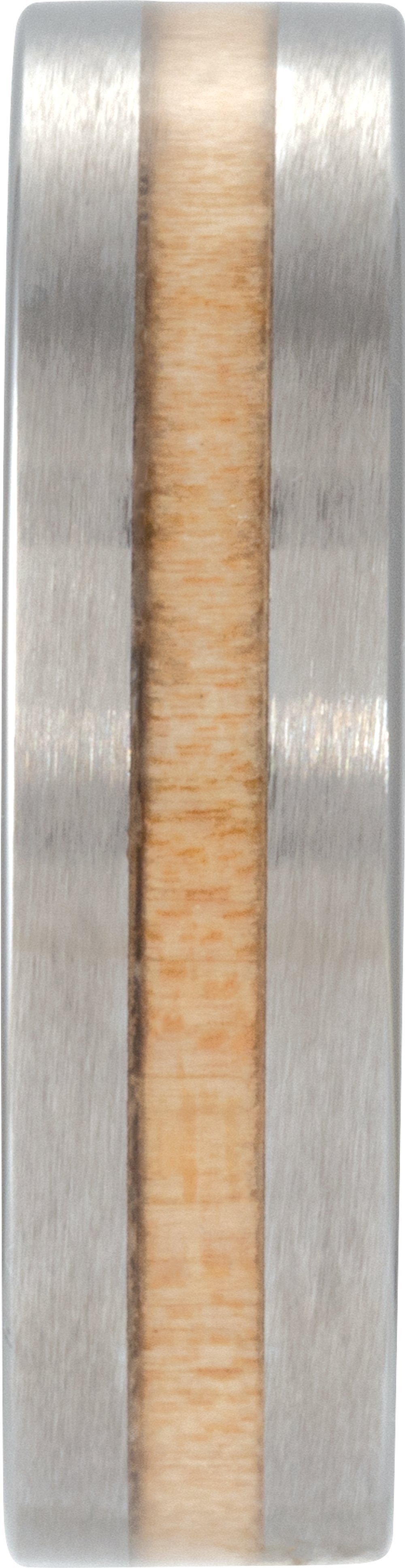 Tungsten Cypress Wood Inlay 8 mm Comfort-Fit Flat Band Size 9