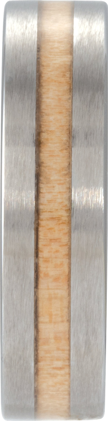 Tungsten Cypress Wood Inlay 8 mm Comfort-Fit Flat Band Size 9